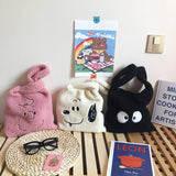 Plush Shoulder Bag Winter Cartoon Handbags Cute Face