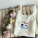 Plush Shoulder Bag Winter Cartoon Handbags Cute Face