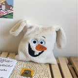 Plush Shoulder Bag Winter Cartoon Handbags Cute Face
