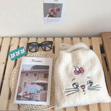 Plush Shoulder Bag Winter Cartoon Handbags Cute Face