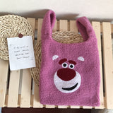 Plush Shoulder Bag Winter Cartoon Handbags Cute Face