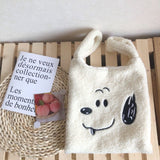 Plush Shoulder Bag Winter Cartoon Handbags Cute Face